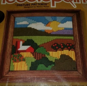 Jiffy Pasture Patterns Needlepoint Kit 5" x 5" Wool Yarn - Picture 1 of 3