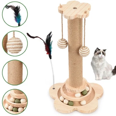 Scratching post wooden cat scratching post climbing tree scratching post cat scratching toy DHL - Image 1 of 4