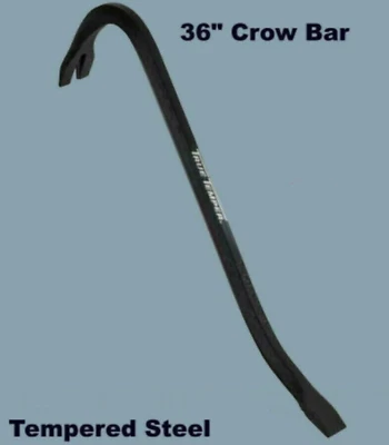 36" CROW BAR Nail Puller Tempered Steel Gooseneck Wrecking Multi-Purpose Utility - Image 1 of 4