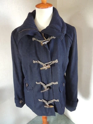 Abrigo Chaqueta Para Mujer DELIA'S Azul Marino Lana Palanca Cremallera Forrada M FALTA CAPUCHA Foto 1 de 4