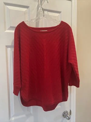 Dana Buchman Mujer Hermoso Suéter Rojo Jersey Talla L Precioso Foto 1 de 3