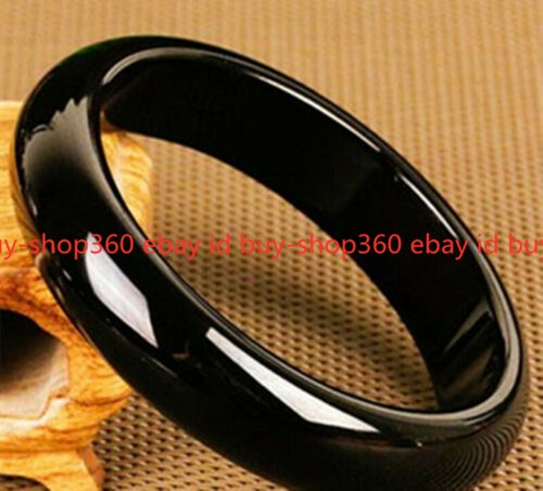 VALENTINO Splendido braccialetto cinese naturale vera agata nera 60 62 mm pietre preziose