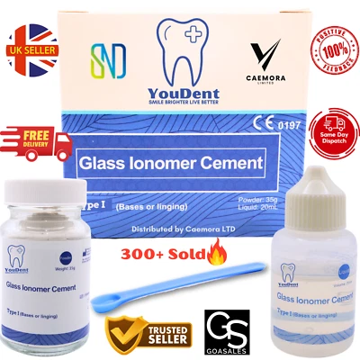 YOUDENT Glass Ionomer Dental Cement | Permanent Tooth Filling | Tooth Repair Kit |Type 1