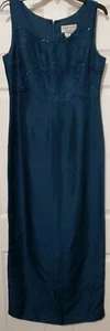 Vestido de noche Papell Boutique para mujer 10 azul bordado con cuentas fiesta de graduación - Imagen 1 de 7