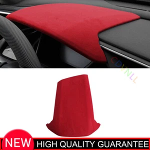 Cubierta de tablero de instrumentos de consola media de gamuza Alcantara roja para Honda Civic 16-2021 - Imagen 1 de 3
