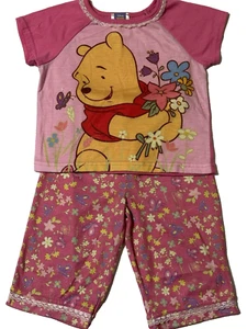 Winnie The Pooh 4T Pink Flower 2 Piece PJ Pajama Pants Set - Picture 1 of 11