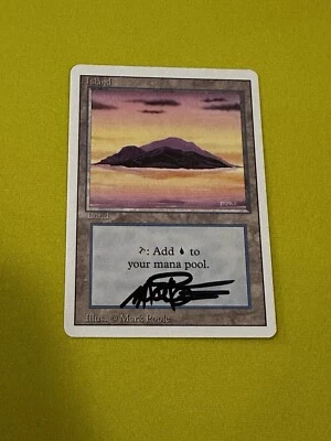 MTG Magic Island A Signed Artist Proof x1 3RD Revised 3ED Mark Poole - Image 1 of 2