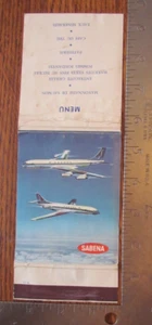 FUNDA GIGANTE MATCHBOOK: SABENA AIRLINES CUBIERTA VACÍA DE FÓSFORO DE AVIÓN -C11 - Imagen 1 de 1