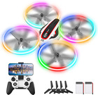 RC Drone with 720P HD FPV Camera for Kids - LED Light Full Protection Propeller