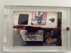 2002 Fleer Authentix, 26/50, Marshall Faulk Jersey Card (JA-MF UNRIPPED), RARE - Picture 1 of 2