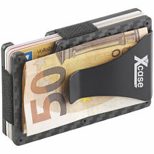 Xcase RFID-Kartenetui aus Carbon, Schutz für 15 Chip-Karten, mit Geldklammer