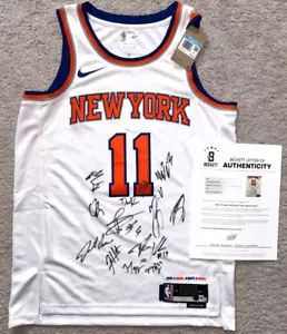 2024 2025 New York Knicks Team Signed Swingman Jersey Jalen Brunson +12 BAS - Picture 1 of 6