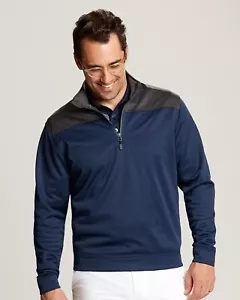 CUTTER & BUCK CBUK Skyridge BLUE & GREY Half Zip TOP SZ: 3XL 3X MBK01274NALNK - Picture 1 of 3