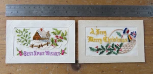 TWO AUSTRALIAN WW1 SILK POSTCARDs FRANCE NAMED 1917 - Picture 1 of 6