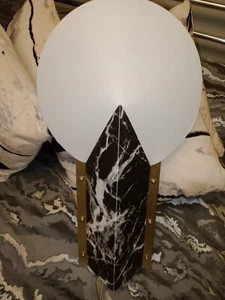 Samuel Parker Slamp Moon Lampe 1990er schwarz Marmoroptik gold Metalloptik Italien  - Bild 1 von 8