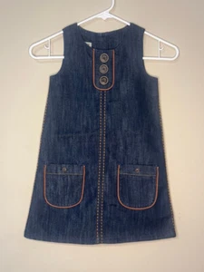 Next Direct UK brand girls size 4-5 Denim Jumper Dress Blue NEW W Tags - Picture 1 of 8