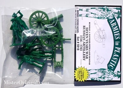 Armies in Plastic Seven Years War Russian Artillery 6-pounder & Land Mortar 1/32 - Image 1 of 3