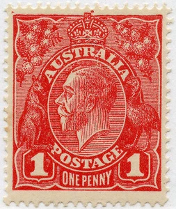 AUSTRALIEN POSTFRISCH KG5. PFENNIG...FLECK FÜR KRONE SORTE - Bild 1 von 2
