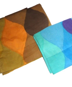 VINTAGE CANNON SEVEN SEAS GOLD GREEN BLUE (2P) FULL FLAT SHEET & P/CASE set - Picture 1 of 9