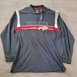 Enyce Vintage Langarm Color Block Spell Out Poloshirt Herren Größe 3XL Neu - Bild 1 von 8