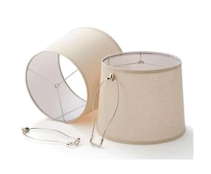 Linen Lamp Shades Set of 2, 12 x 14 x 11 inch (Large Size), Drum Lampshades w... - Picture 1 of 7