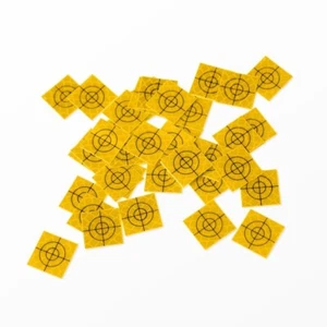 Yellow Reflective Targets / Labels (100 No) - 20mm x 20mm !!! Total Station - Picture 1 of 2