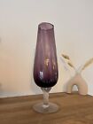 Tall Twisted Stemmed Amethyst Glass Vase Hand Blown Bud Vase Decorative Purple