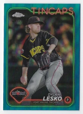 2024 Topps Pro Debut Chrome #PDC139 Dylan Lesko Blue Refractor #'d 032/150 - Image 1 of 2