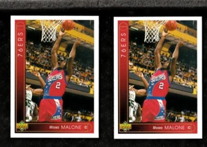 (2) MOSES MALONE 1993-94 Upper Deck Lot #372 76ers, Rockets, Spurs, Hawks + MINT - Picture 1 of 2