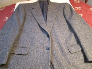 Giacca blazer vintage Fairclough & Co grigio marrone blu spina di pesce lana taglia 46 - Foto 1 di 5