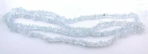 Light Ice Blue Aquamarine Beryl 4mm to 10mm Gem Chip Nugget 32 Inch Strand CBS42 - Picture 1 of 1