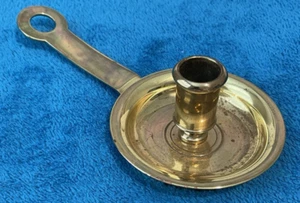 Vintage 8" Bischofskerzenhalter, Kerzenständer, rundes Ende massiv Messing schwer - Bild 1 von 5
