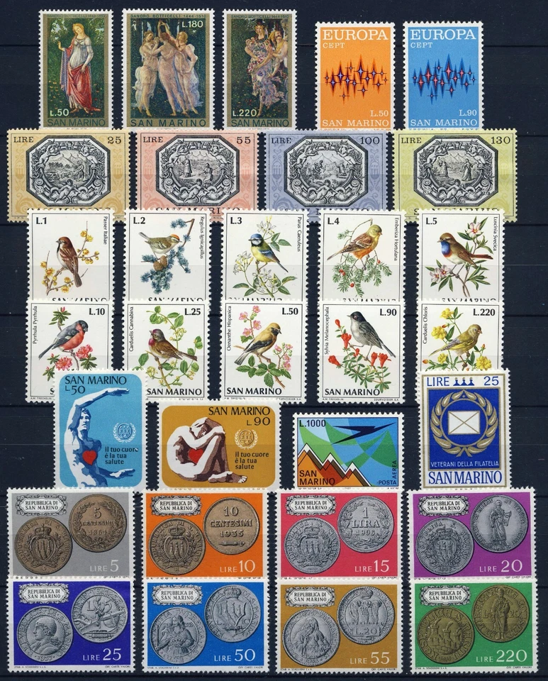 SAN MARINO . 1972 Year Set (768-797, C129) . Mint Never Hinged - image 1 of 1