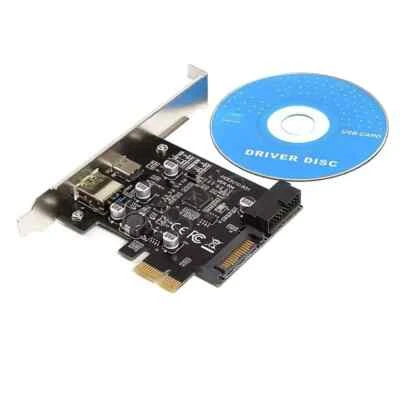 3 in 1 Internal 19P 20pin USB3.0 + USB3.1 Type C + USB3.0 Type A PCI-e Card - Image 1 of 4
