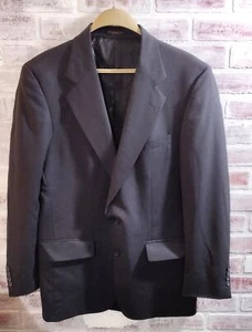 Mens Black VTG Regency Parks 100% Wool  Suit Blazer Jacket Sport Coat  40 L - Picture 1 of 14