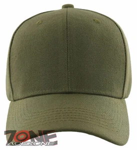 NEW! PLAIN SOLID ADJUSTABLE BASEBALL CAP HAT OLIVE - Picture 1 of 4