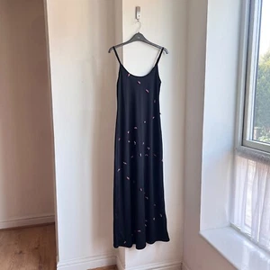 Vintage Y2K 90s Ethereal Maxi Slip Dress 8 10 12 Whimsygoth Grunge Fairycore - Picture 1 of 14
