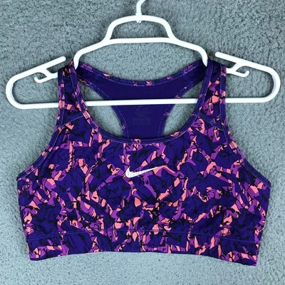 Nike спортивный бюстгальтер женщин маленький фиолетовый розовый Dri-FIT спортивная спина спортзал йога - Изображение 1 из 4