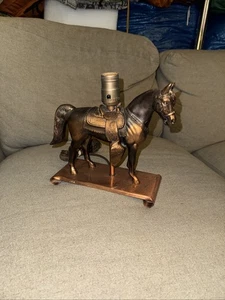 Vintage Copper Horse Lamp 1950's Western Decor Needs New Power Cable Untested - Picture 1 of 9
