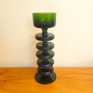 Candelabro de 5 discos de vidrio verde Wedgwood Sherringham Stennett Wilson - Imagen 1 de 8