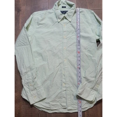 Camisa Ralph Lauren Calce Ajustado Abotonada Verde Blanco Rayas Polo Poni Bordado Foto 1 de 4