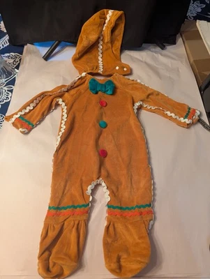 Pan de Jengibre Hombre Infantes 12 Meses (80) 2 Piezas Body Y Sombrero Disfraz Nuevo Foto 1 de 4