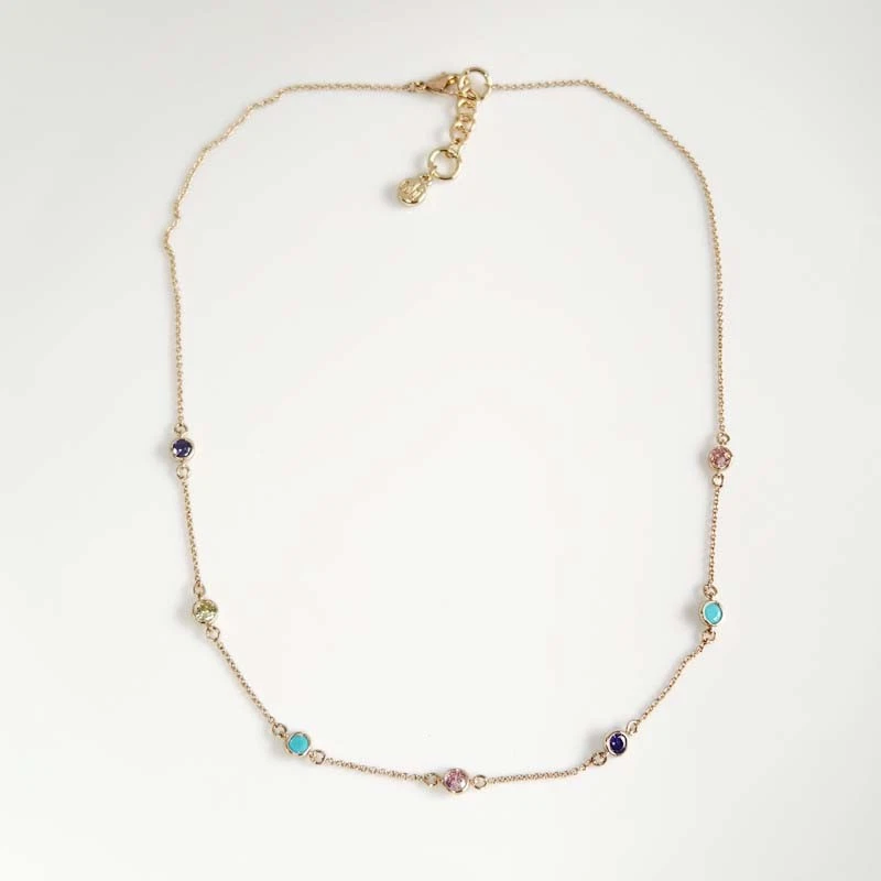 Collar de estación de circonita cúbica minimalista de 17" elegante para mujer fiesta vacaciones joyería regalo Foto 1 de 4