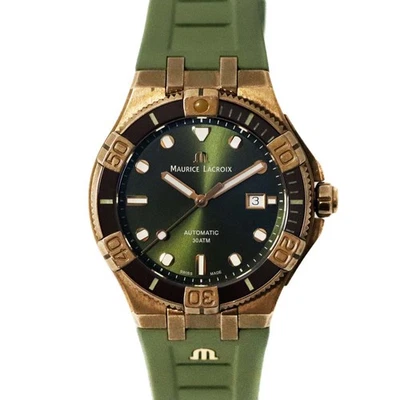 Reloj automático Maurice Lacroix AI6058-BRZ01-630 43 mm esfera verde bronce #KN558 Foto 1 de 4