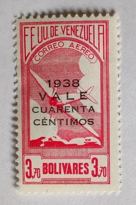 Sello de correo aéreo de Venezuela, 1938, sc#C118, como nuevo, con bisagras, original Foto 1 de 2