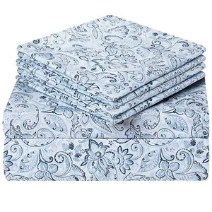 6 Piece Printed Queen Size Bed Sheets, Extra Soft Brushed Microfiber 1800 Bed... - Picture 1 of 7