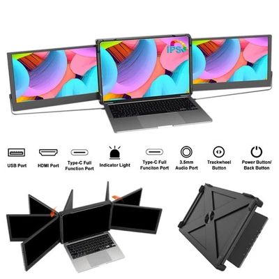 Dual Triple Monitor 1080P IPS FHD Monitor Screen Extender für Laptops 13-17,3" , - Bild 1 von 4