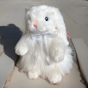 TY Beanie Classic Cashmere the Rabbit Beanie Baby 2001 White Plush Large Bunny - Picture 1 of 24