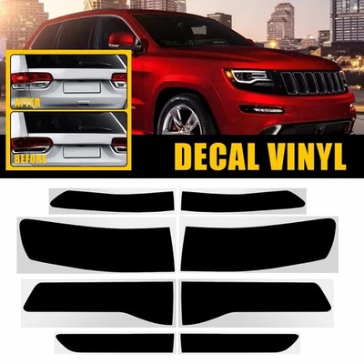 8PCS For 2014-2021 Jeep Grand Cherokee Smoke Tail Light Decal Viny Overlays - Image 1 of 4