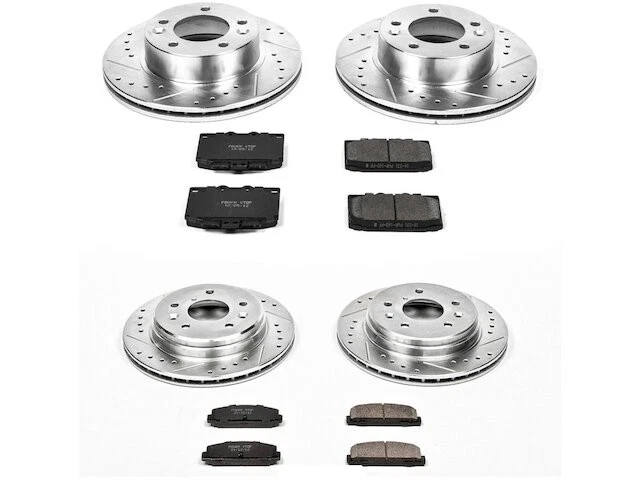 Kit de pastillas de freno y rotor delanteras y traseras para Mazda RX7 1986-1991 1988 1989 FJ437KS Foto 1 de 1